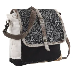 OHLAY MESSENGER Upcycled Canvas Hair-on Genuine Leather women bag western handbag purse