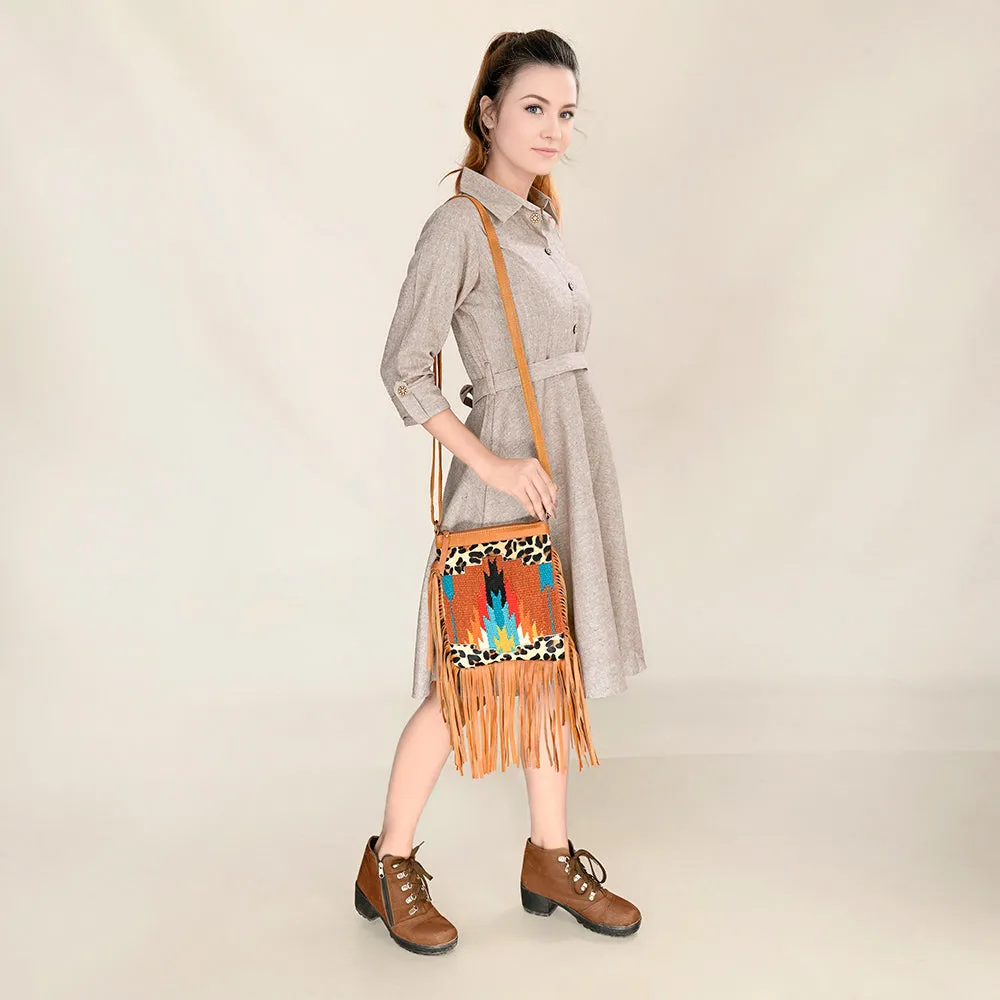 OHLAY OHA116 HOBO Upcycled Wool Hair-on Genuine Leather women bag western handbag purse