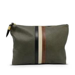 Olive Petite Lizard Medium Pouch