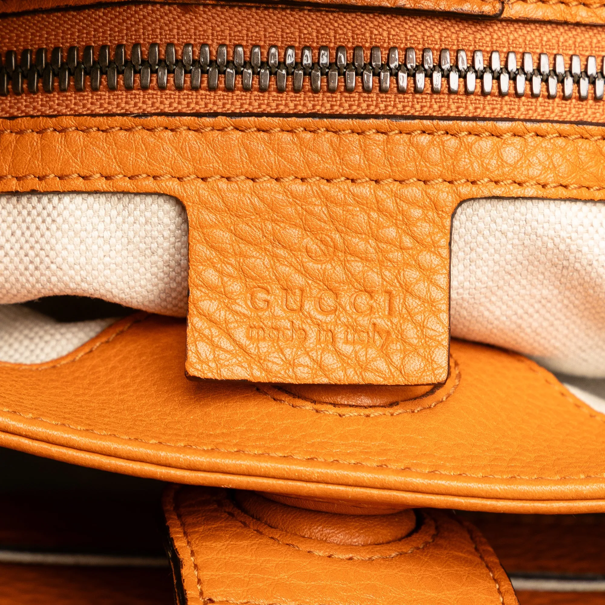 Orange Gucci Small Bamboo Shopper Satchel