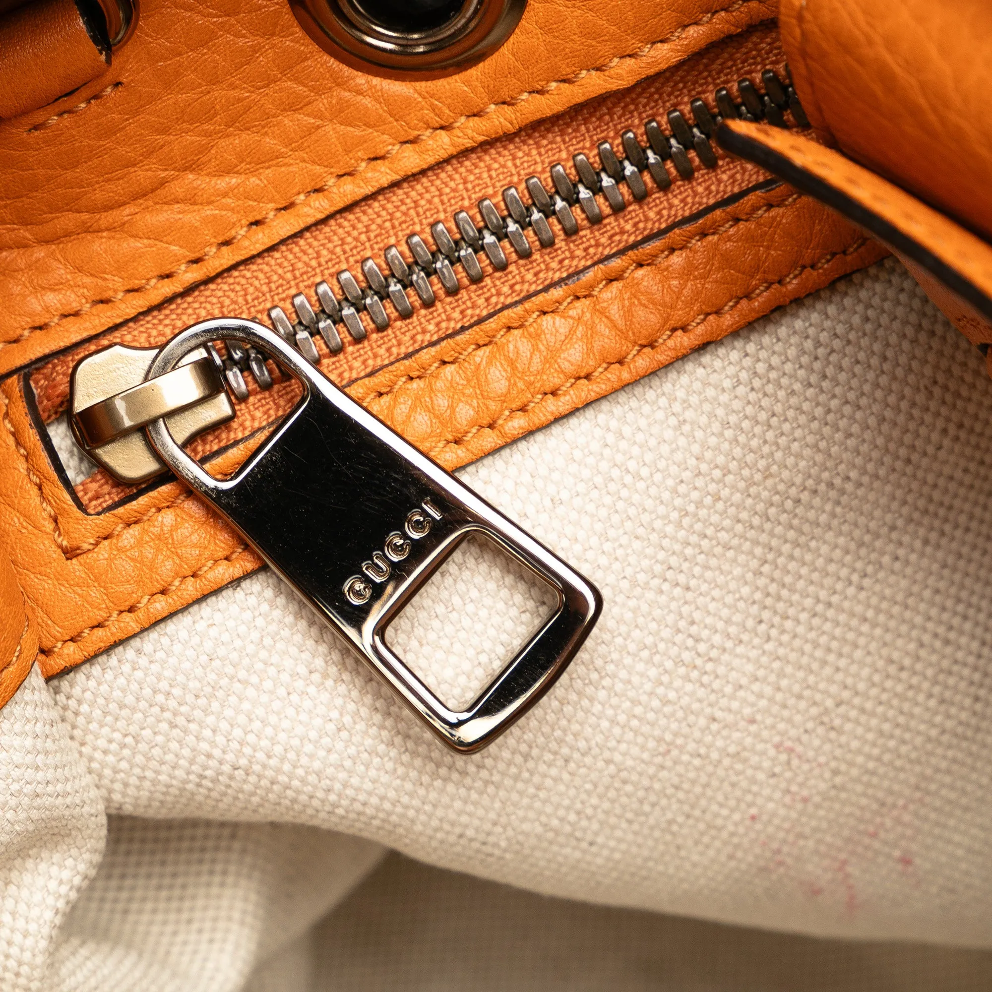 Orange Gucci Small Bamboo Shopper Satchel