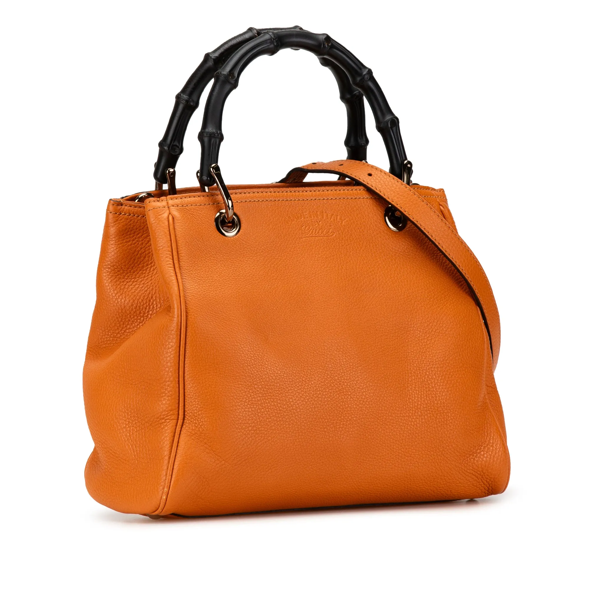 Orange Gucci Small Bamboo Shopper Satchel