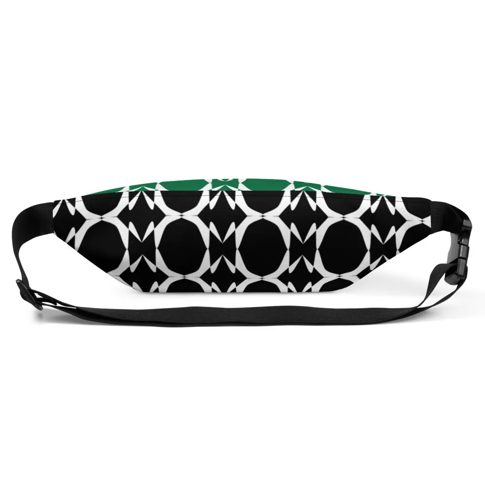 Origen Destination |On-Arrival Point of Origen Symbol-inspired Black/Green shoulder/waist bag