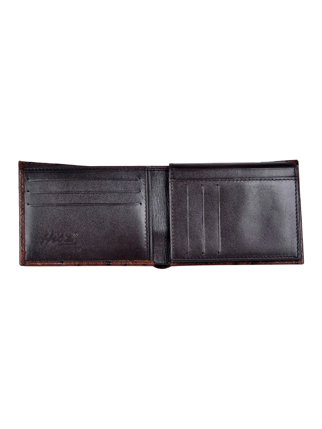 OSTRICH BROWN LEATHER WALLETS