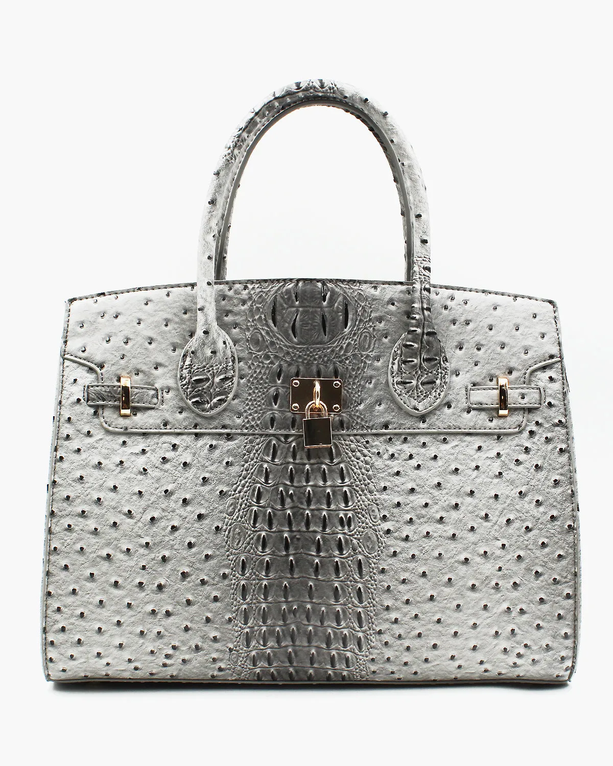 Ostrich Textured Bag with Matching Wallet