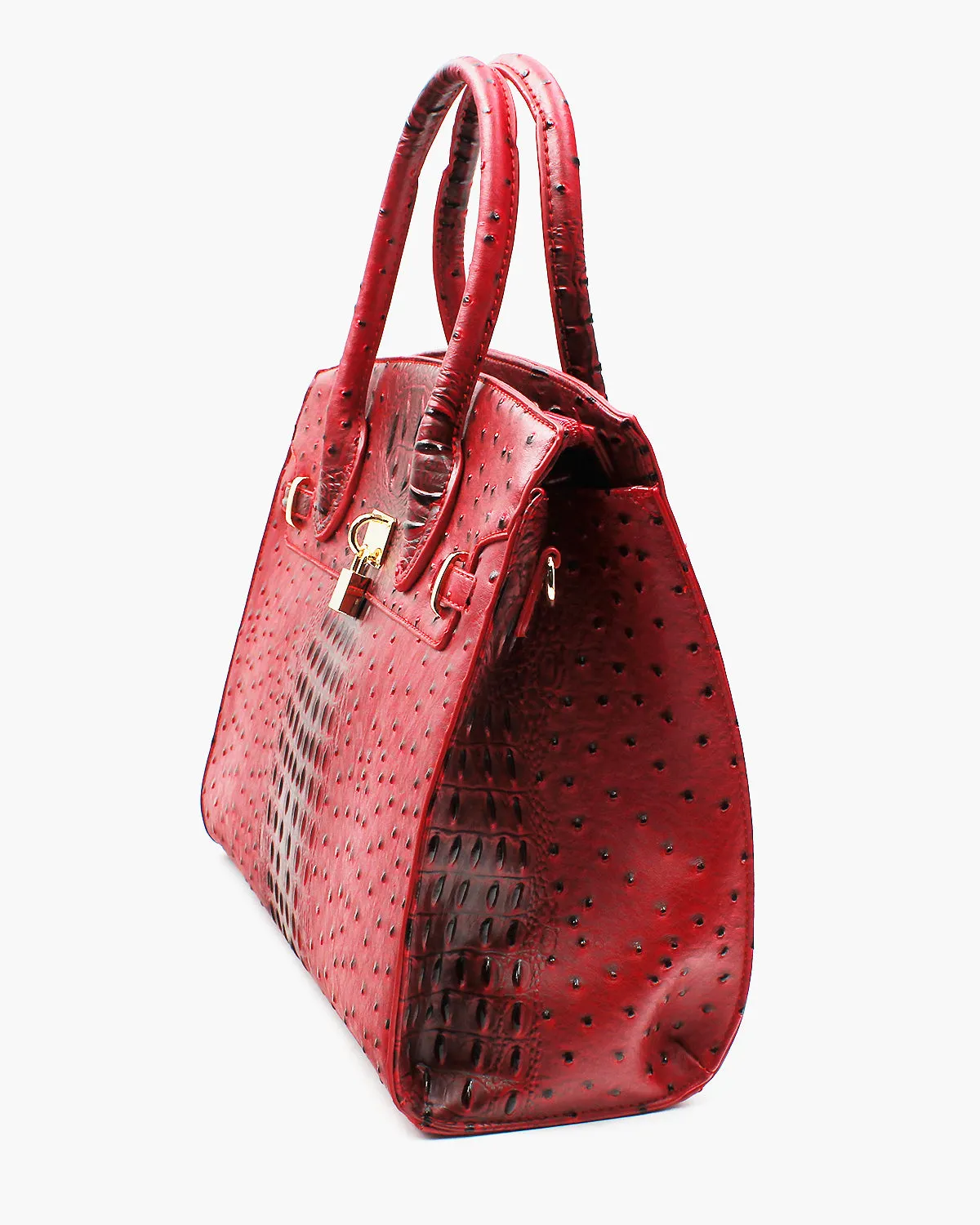 Ostrich Textured Bag with Matching Wallet