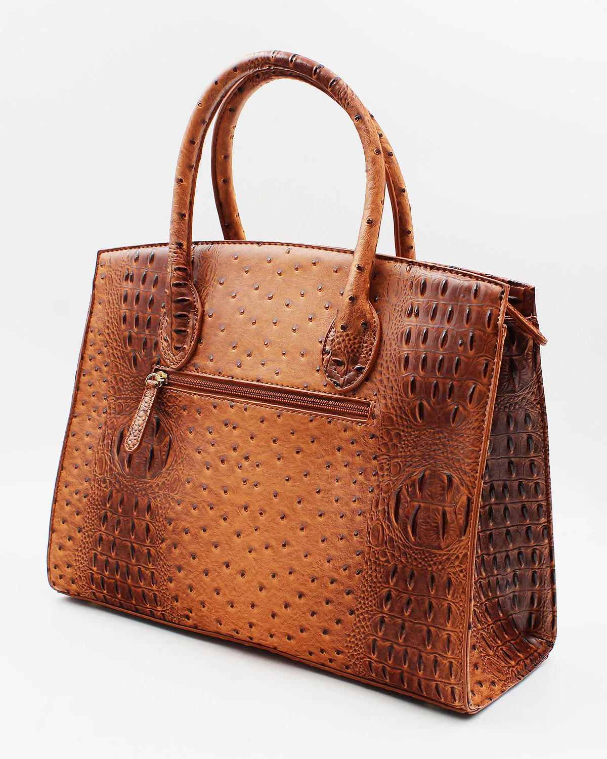 Ostrich Textured Bag with Matching Wallet