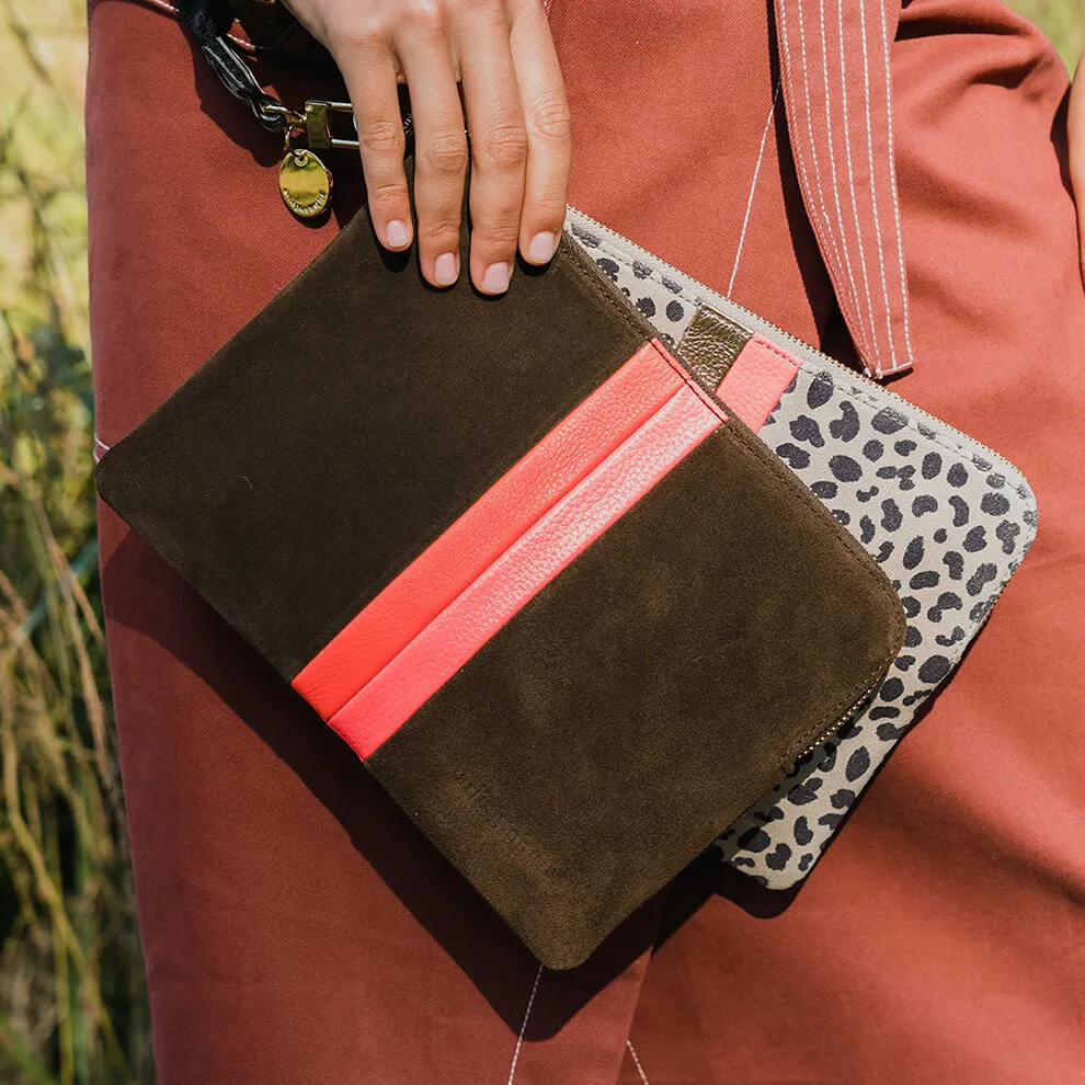 Paige Clutch Stripe - Khaki Multi
