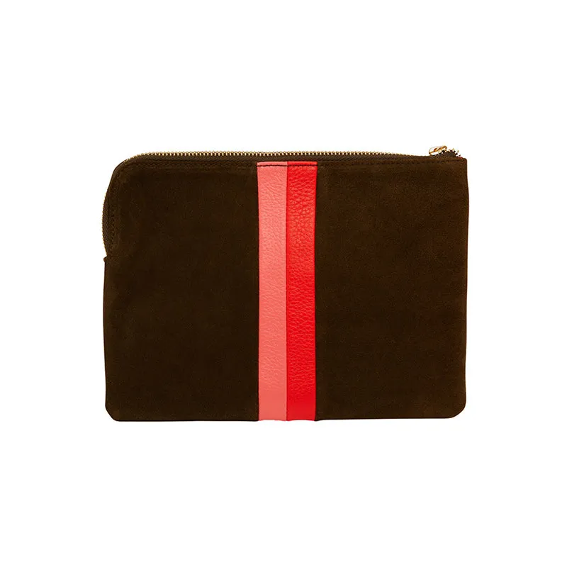 Paige Clutch Stripe - Khaki Multi