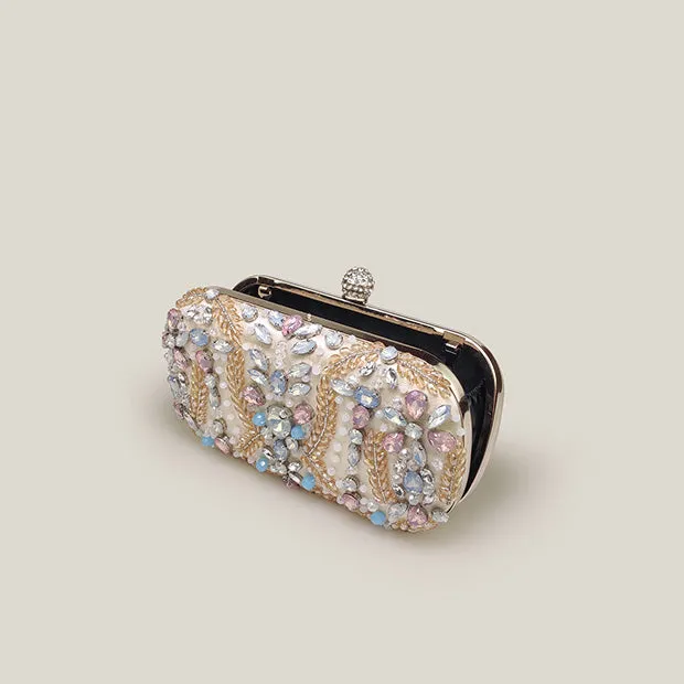 Pastel Crystal Banquet Evening Clutch