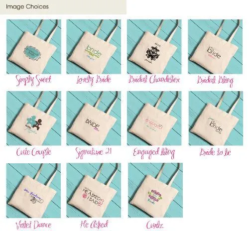 Personalized Canvas Totes - Bride and Bride to Be