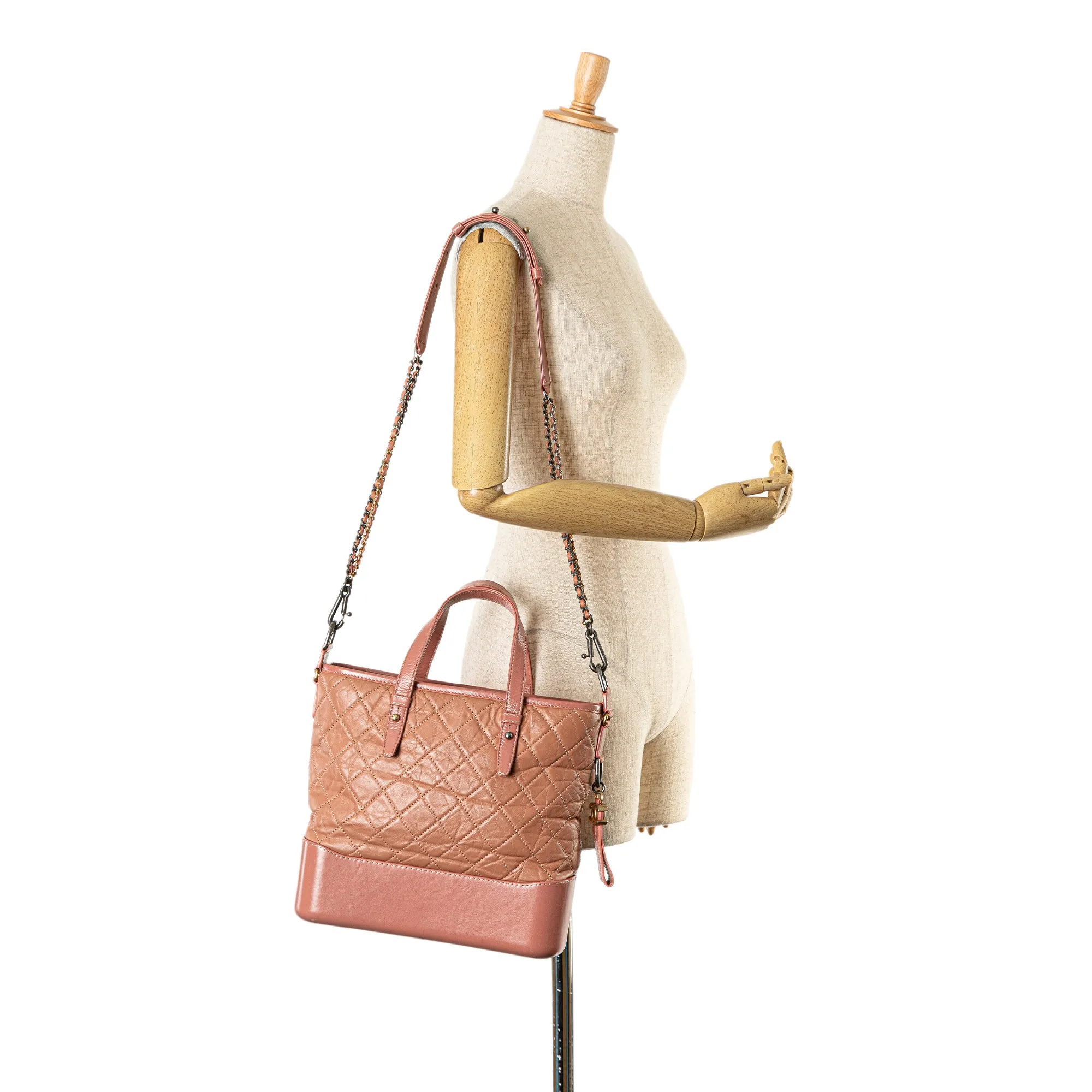 Pink Chanel Medium Quilted Calfskin Gabrielle Shopping Satchel