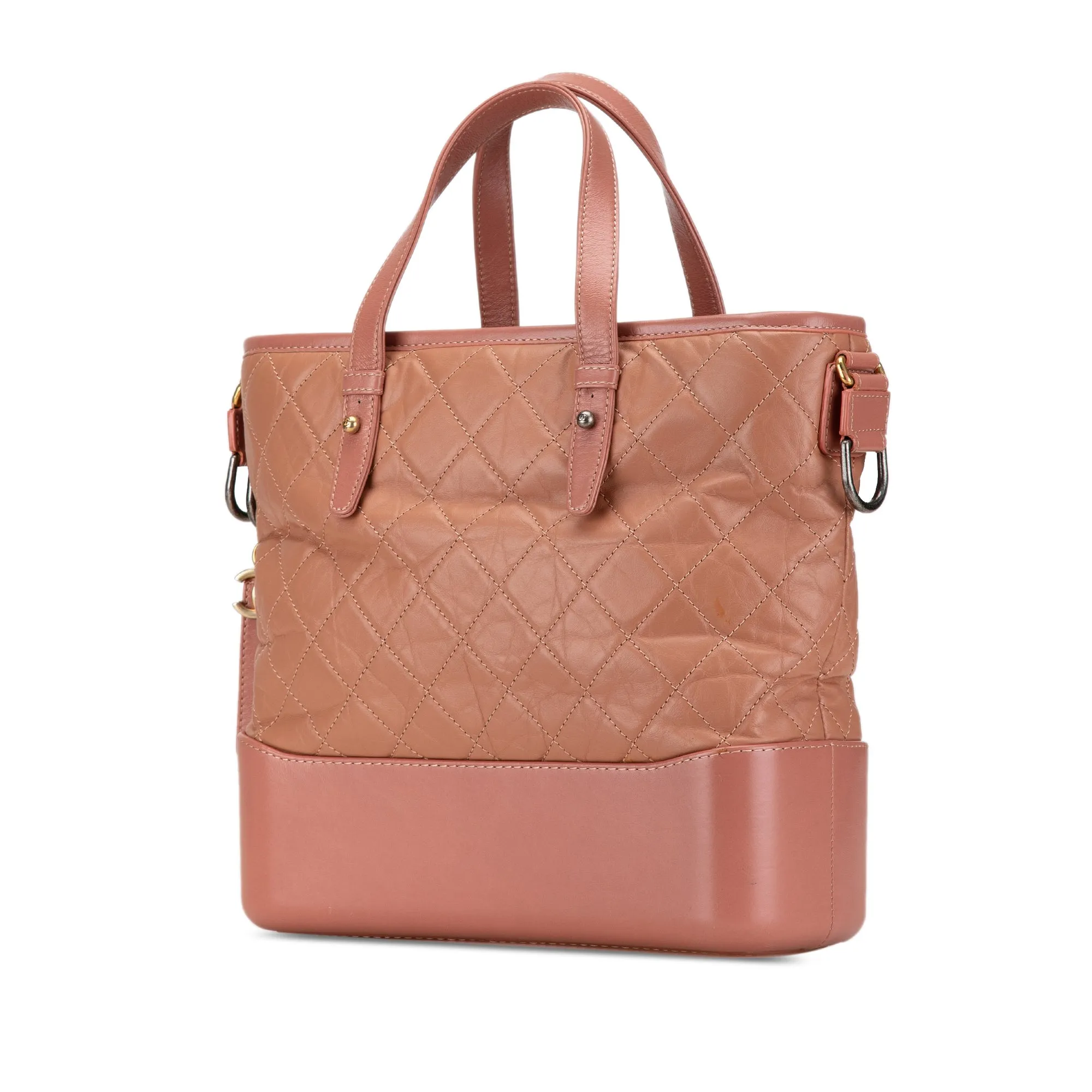 Pink Chanel Medium Quilted Calfskin Gabrielle Shopping Satchel