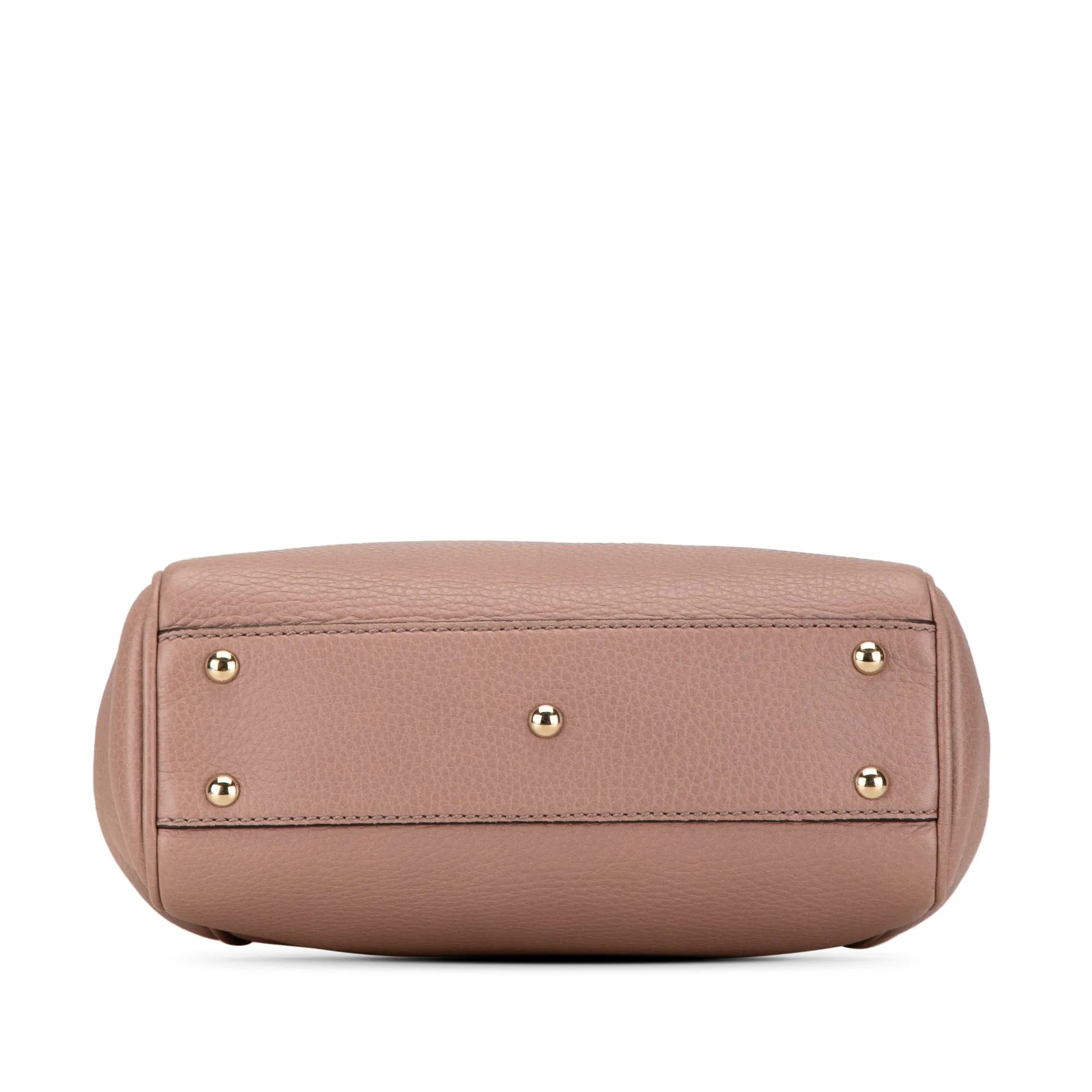 Pink Gucci Mini Leather Bamboo Shopper Satchel