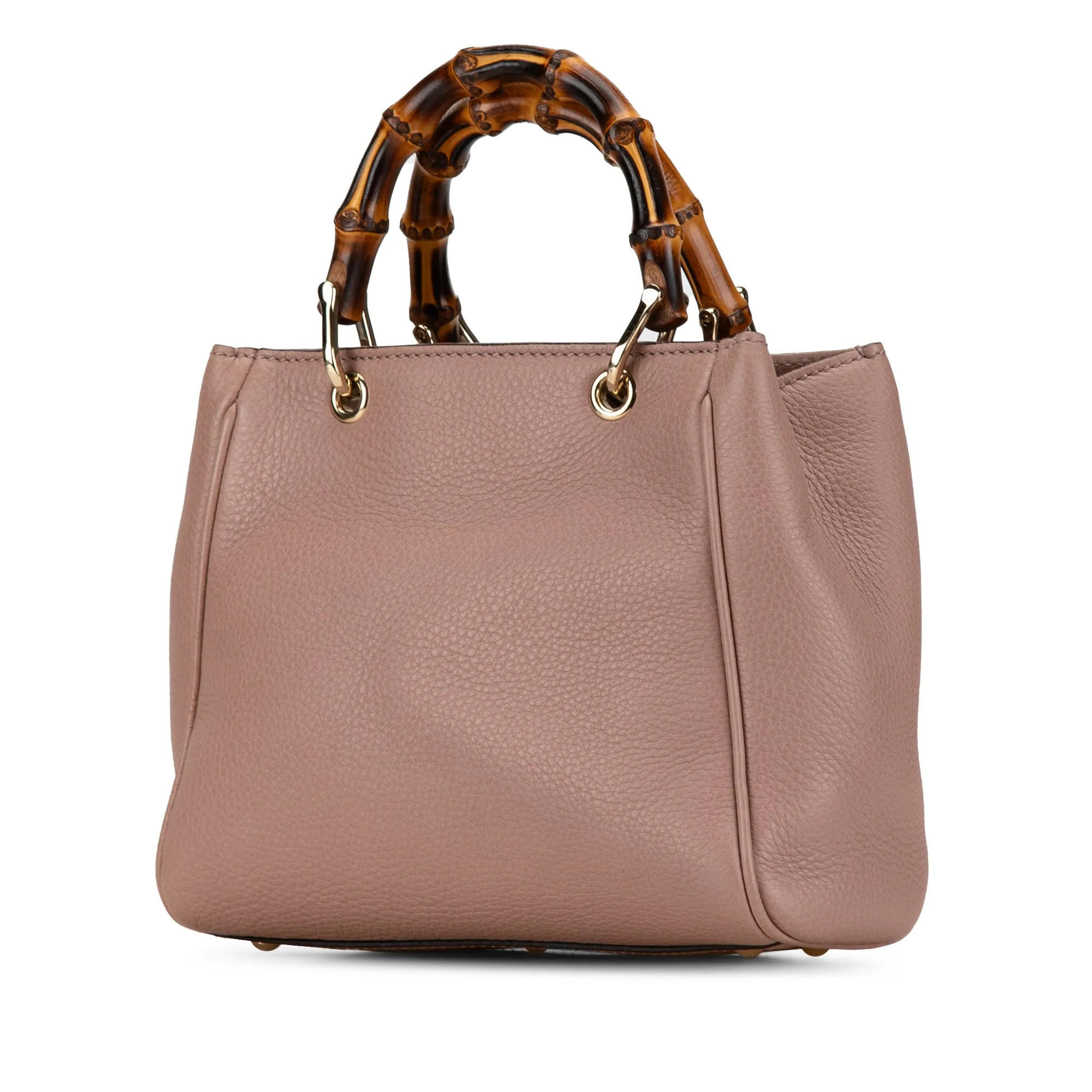 Pink Gucci Mini Leather Bamboo Shopper Satchel
