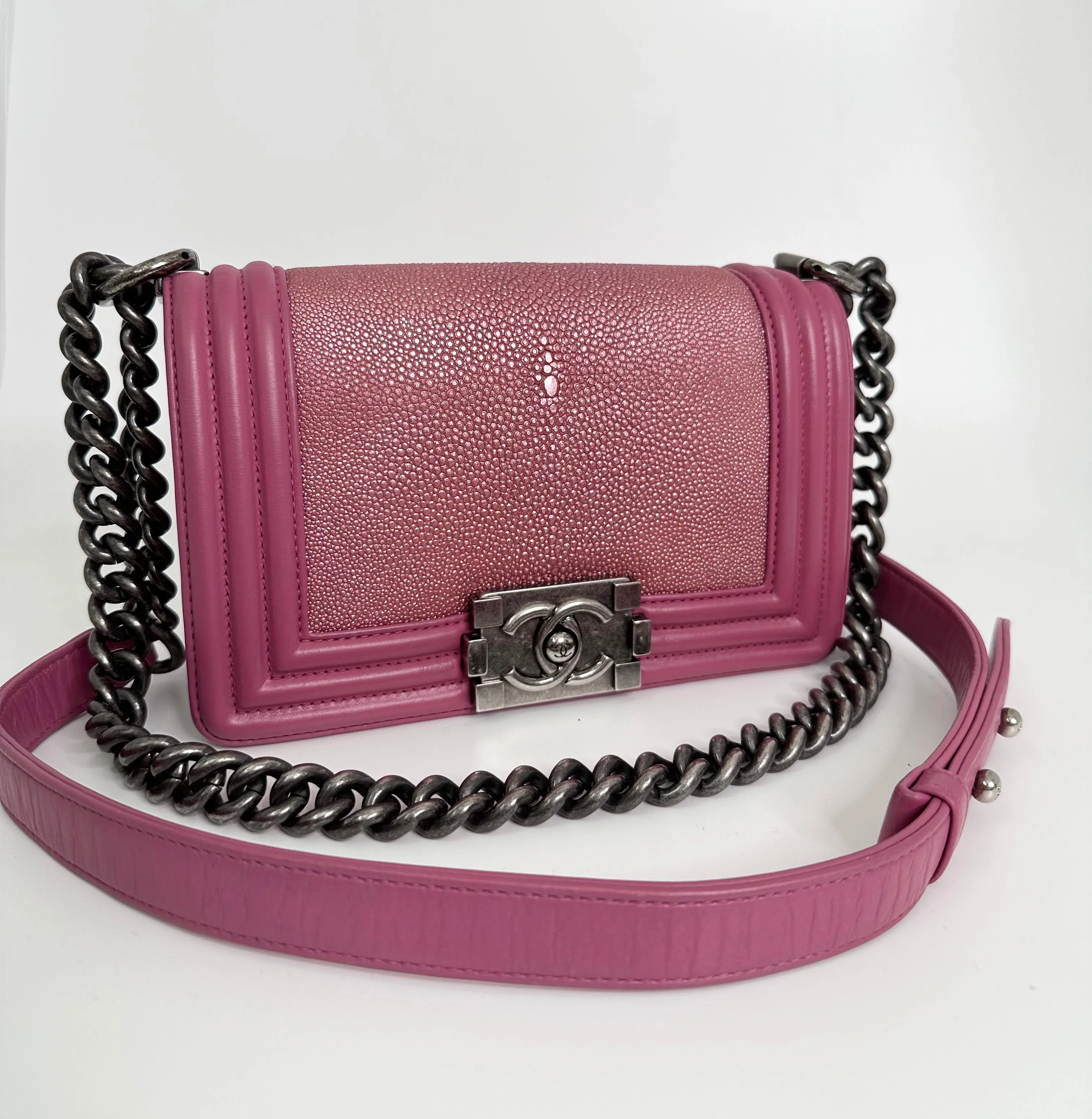 Pink Leather Le Boy Bag