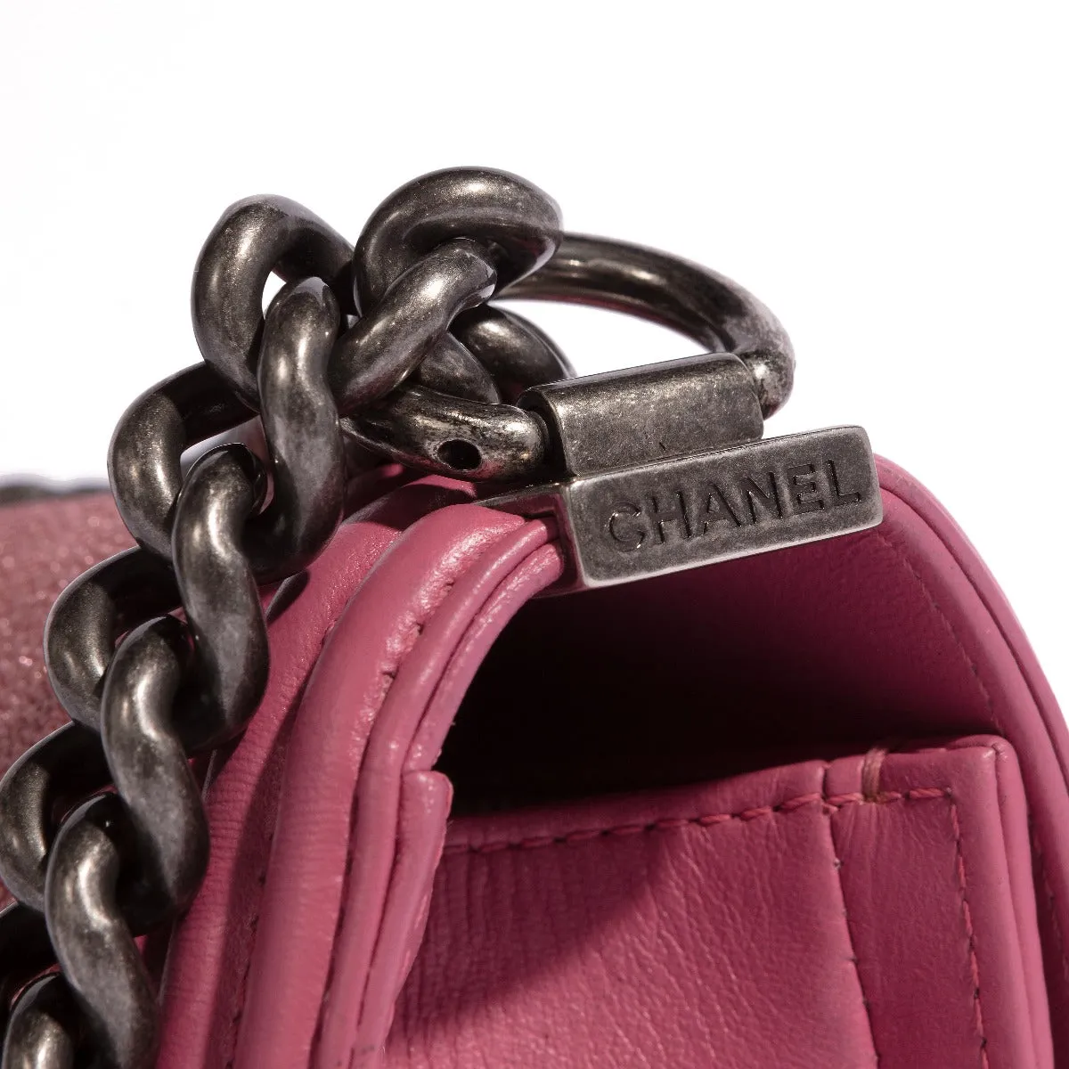 Pink Leather Le Boy Bag