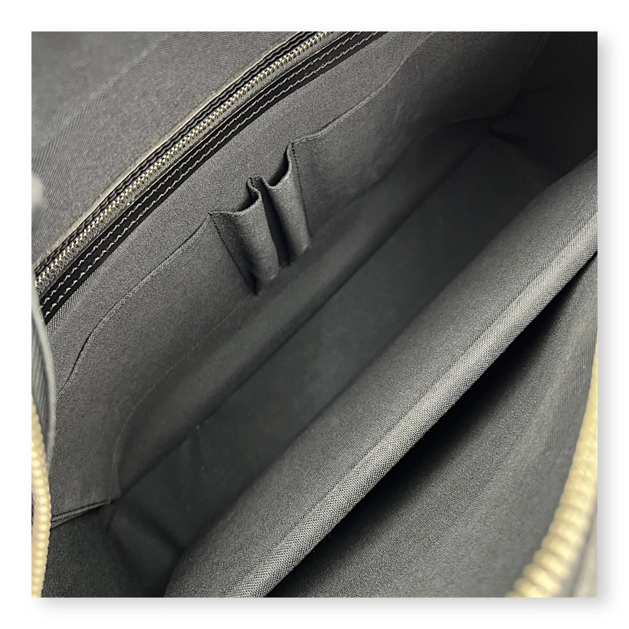 Porte document voyage Messenger Black in Coated Canvas, Silver hardware