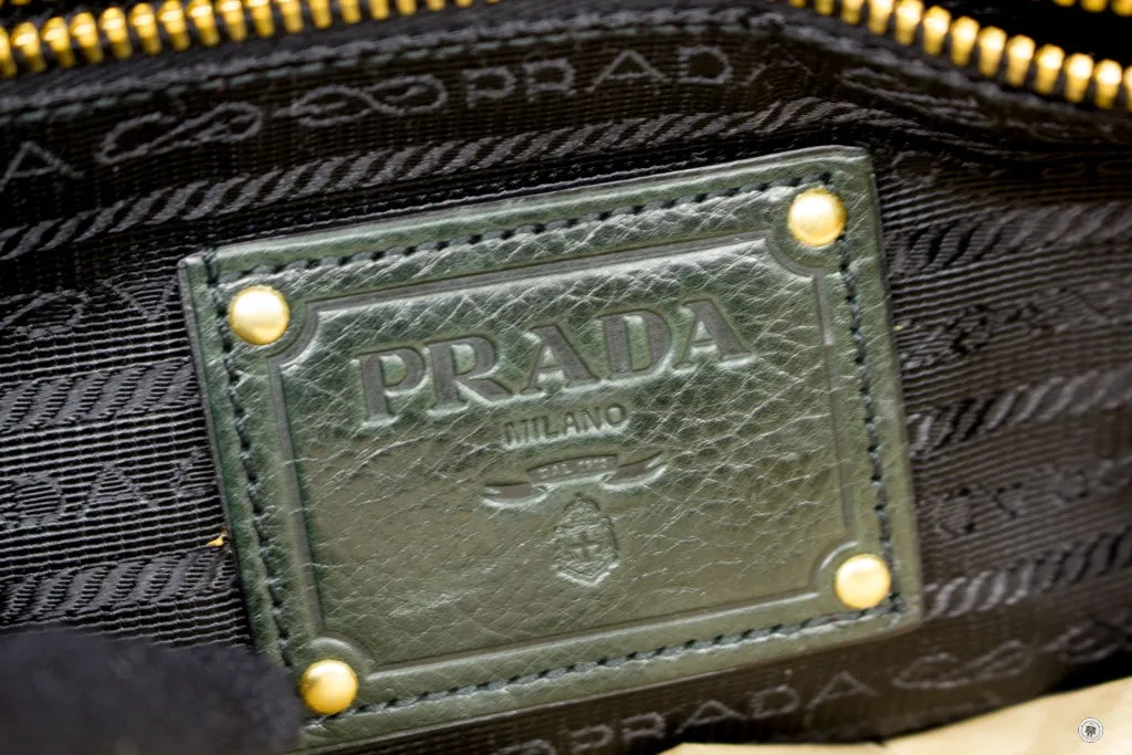 Prada BR3783 Vitello Daino Hobo Black Leather Shoulder Bags Ghw