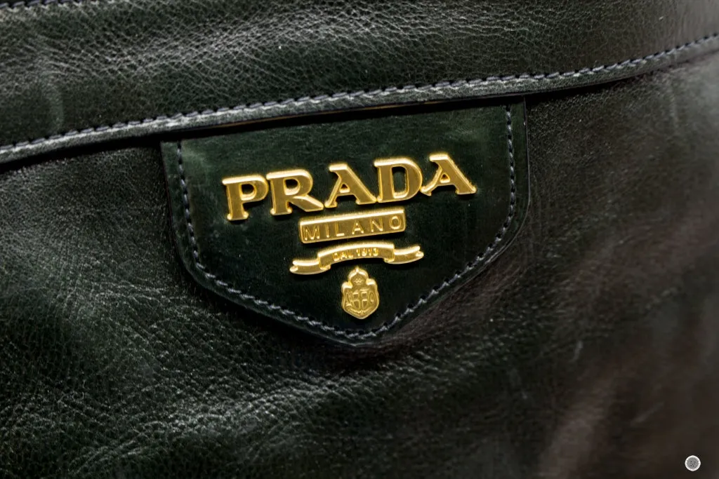 Prada BR3783 Vitello Daino Hobo Black Leather Shoulder Bags Ghw