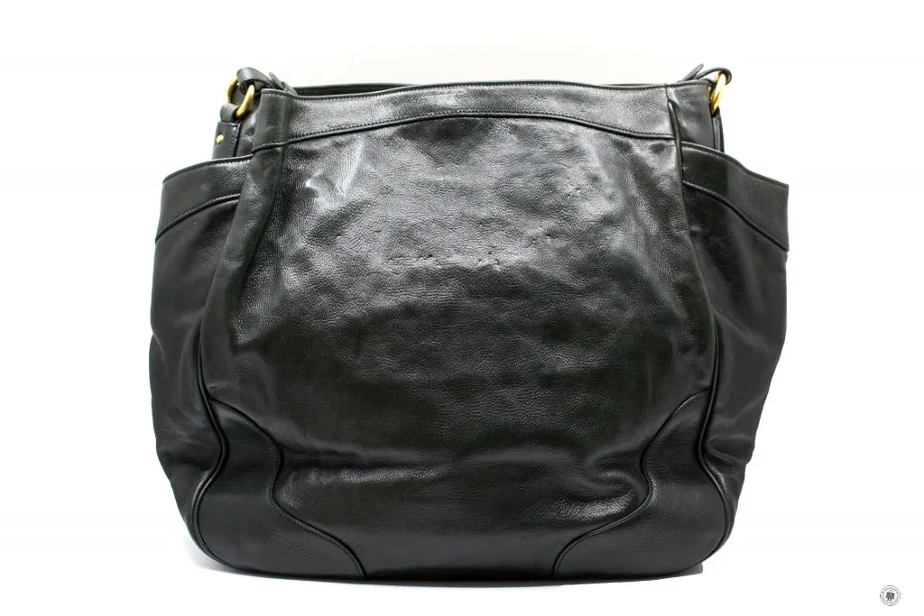 Prada BR3783 Vitello Daino Hobo Black Leather Shoulder Bags Ghw