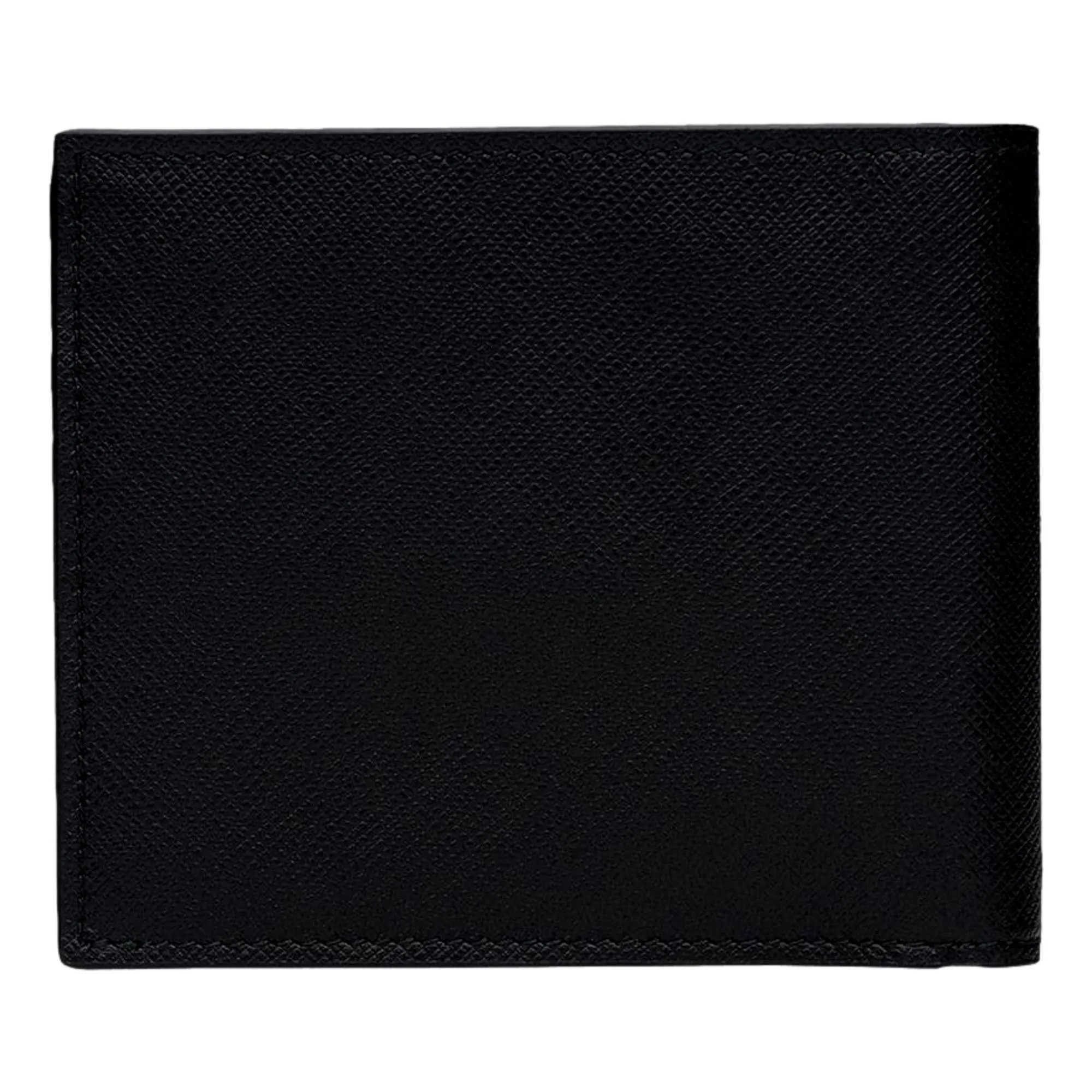 Prada Men's Nero Black Saffiano Leather Logo Billfold Bifold Wallet