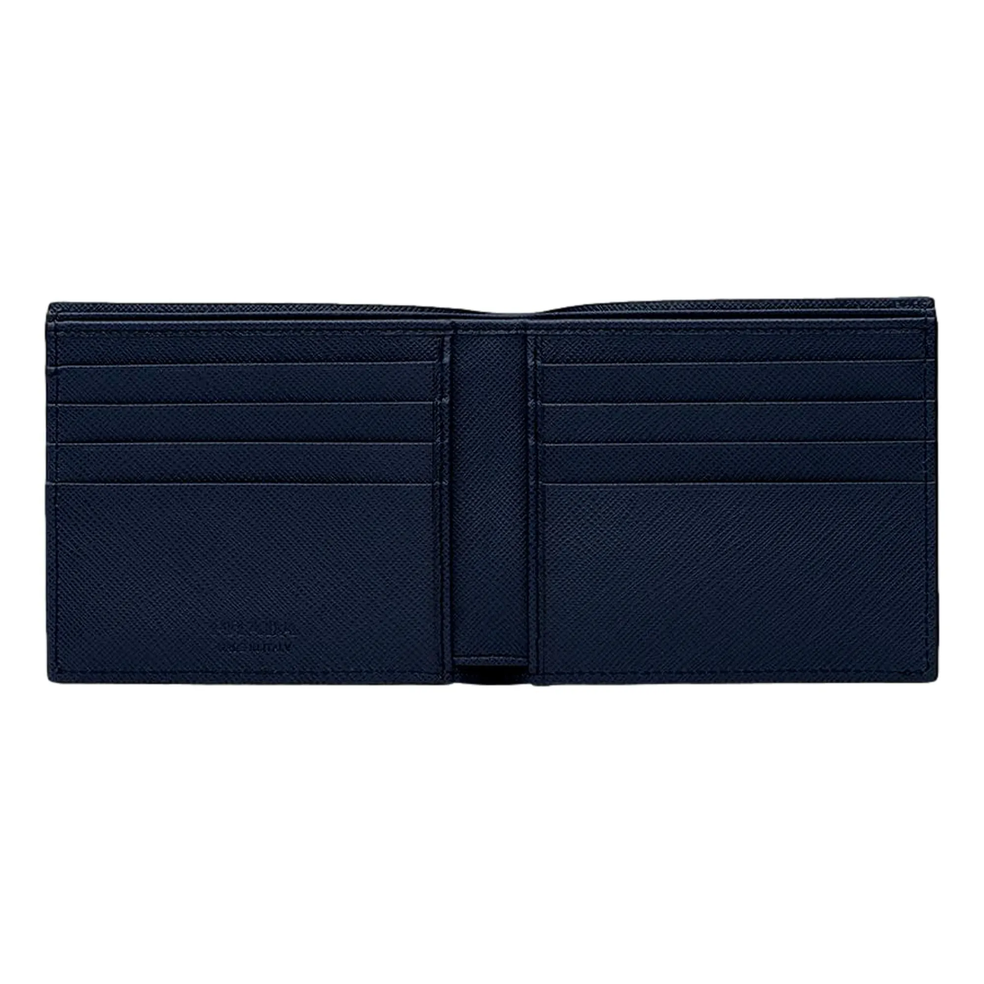 Prada Men's Nero Black Saffiano Leather Logo Billfold Bifold Wallet