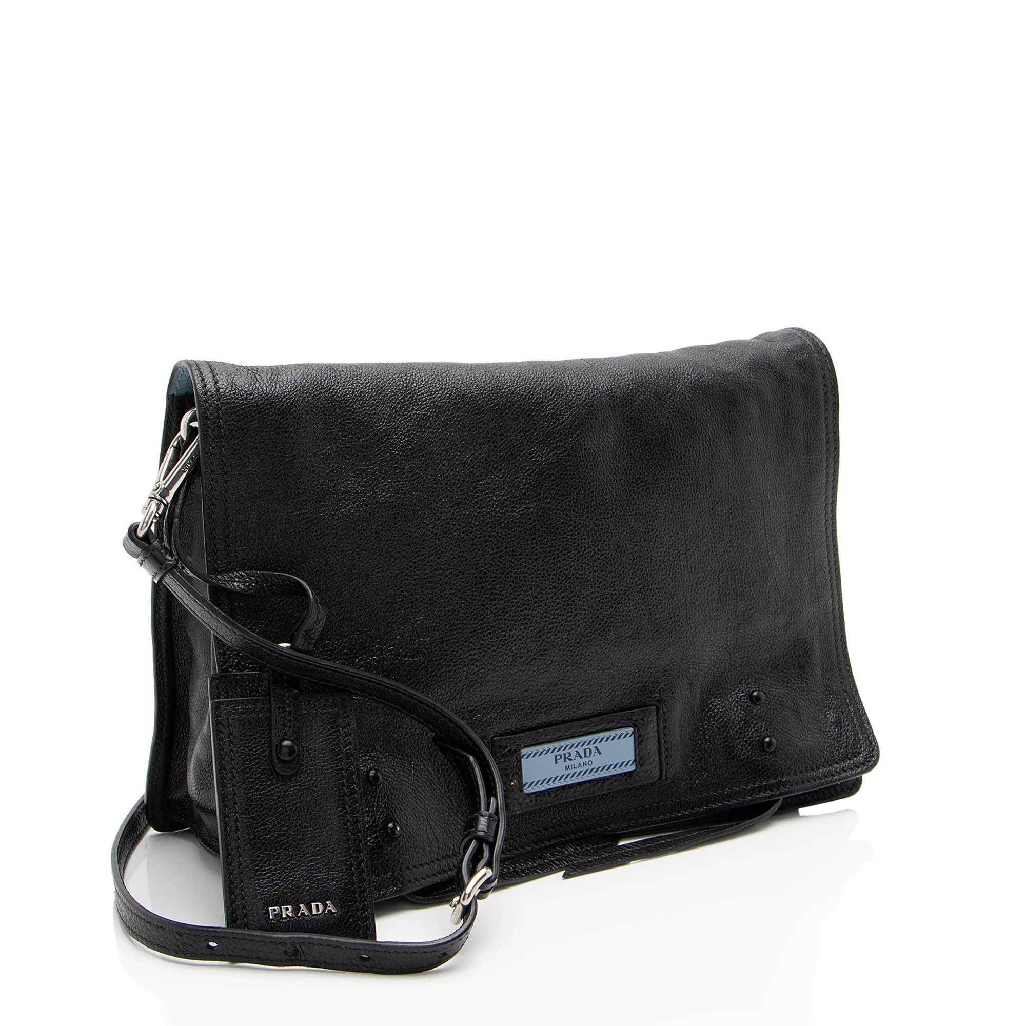 Prada Ombre Glace Calf Etiquette Flap Messenger
