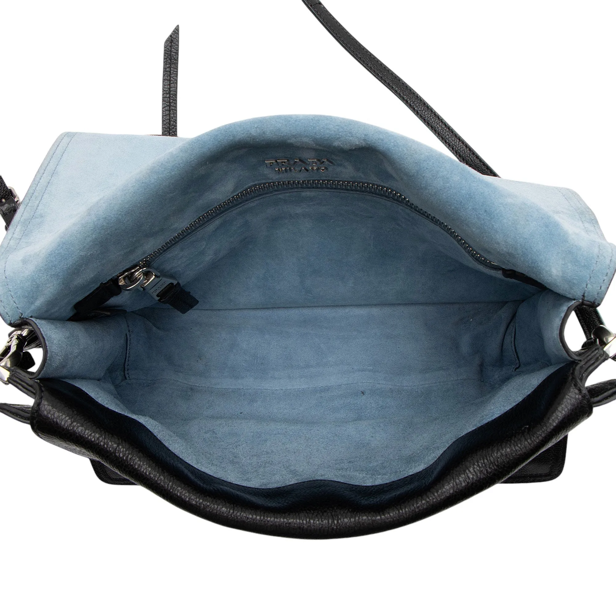 Prada Ombre Glace Calf Etiquette Flap Messenger