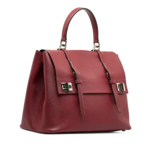 Prada Saffiano Double Turnlock Satchel (SHG-Lv5SQ0)
