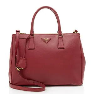 Prada Saffiano Leather Lux Double-Zip Medium Tote