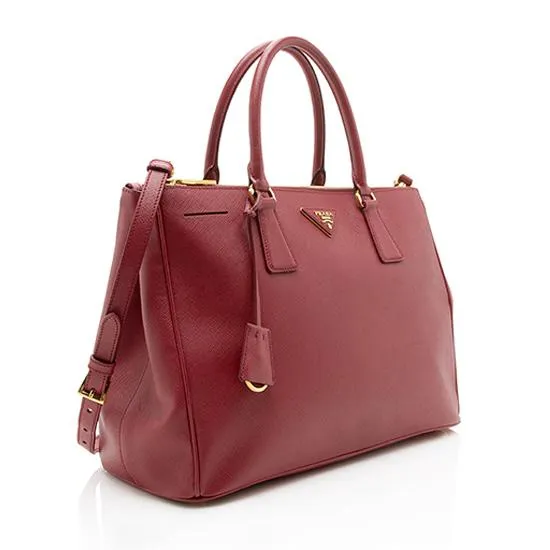 Prada Saffiano Leather Lux Double-Zip Medium Tote