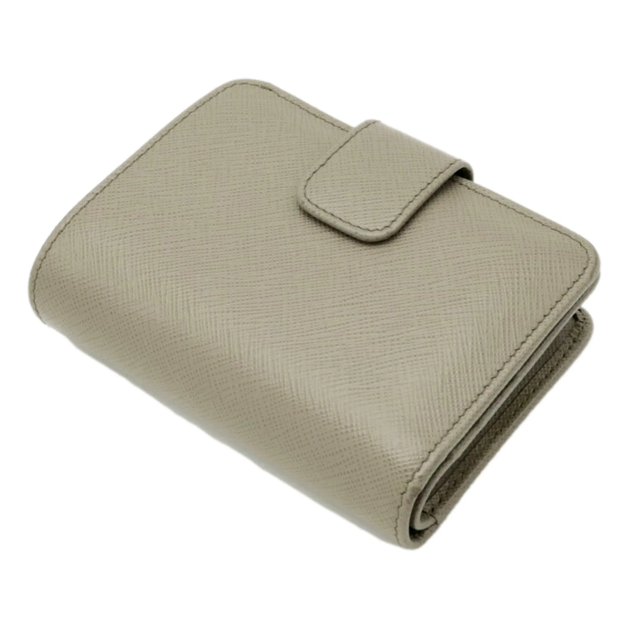 Prada Saffiano Leather Small Wallet with Zipper Argilla and Astrale Grey Blue