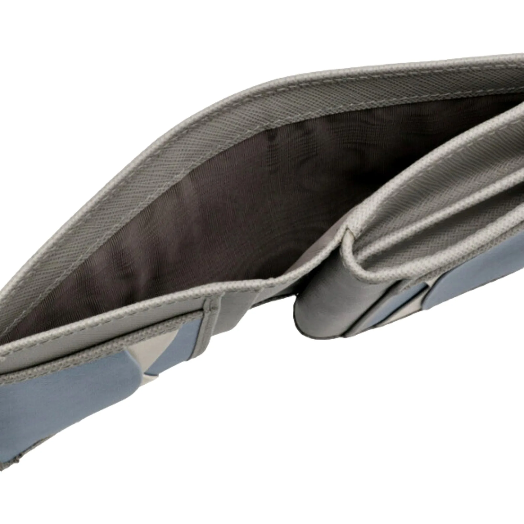 Prada Saffiano Leather Small Wallet with Zipper Argilla and Astrale Grey Blue