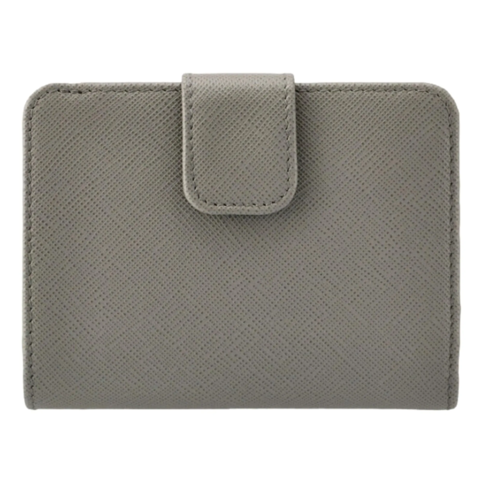Prada Saffiano Leather Small Wallet with Zipper Argilla and Astrale Grey Blue