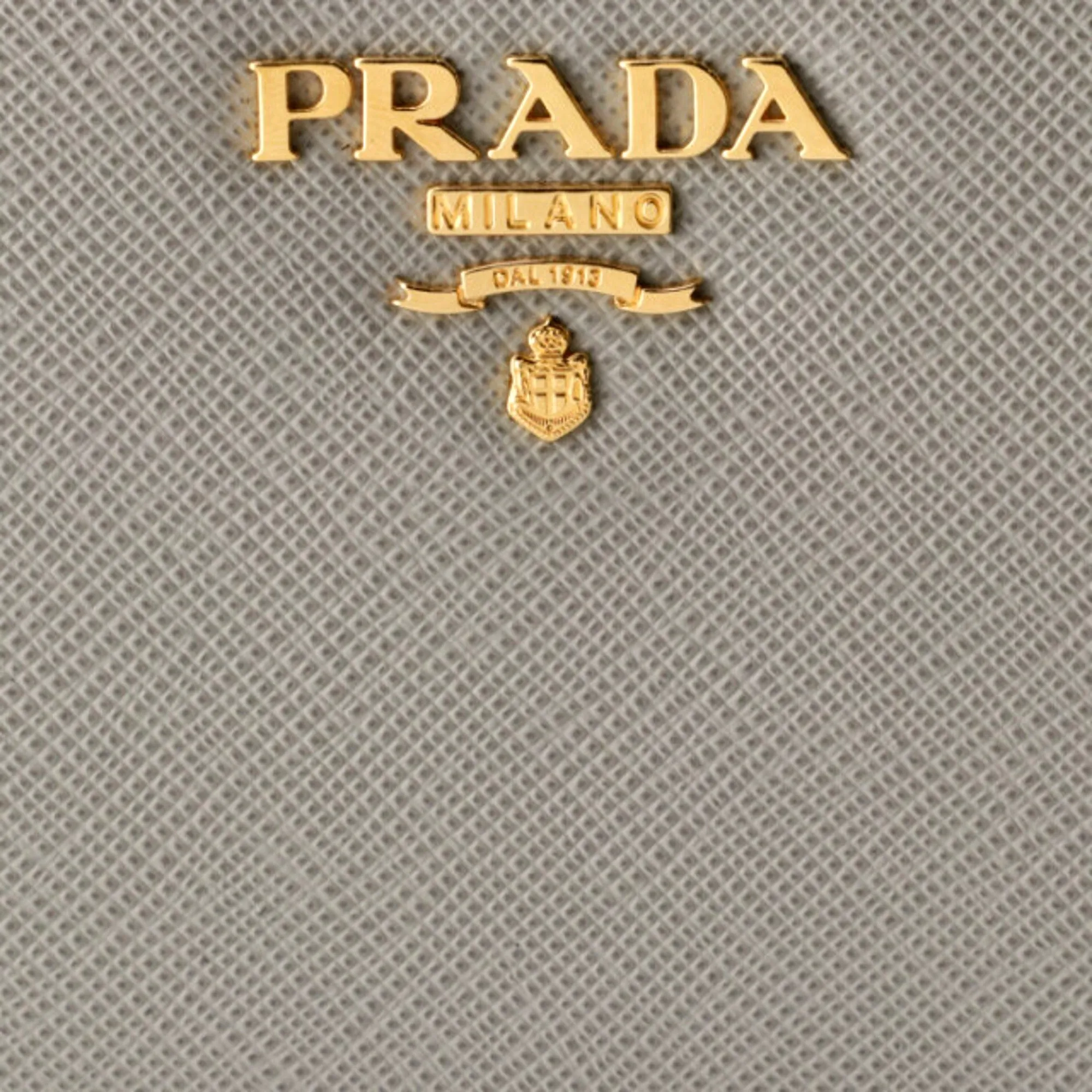 Prada Saffiano Leather Small Wallet with Zipper Argilla and Astrale Grey Blue