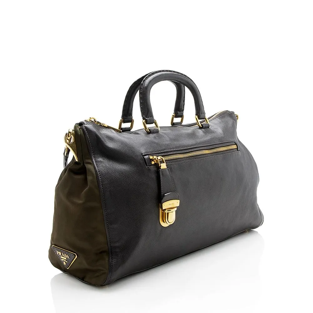 Prada Saffiano Leather Tessuto Large Tote (SHF-12047)