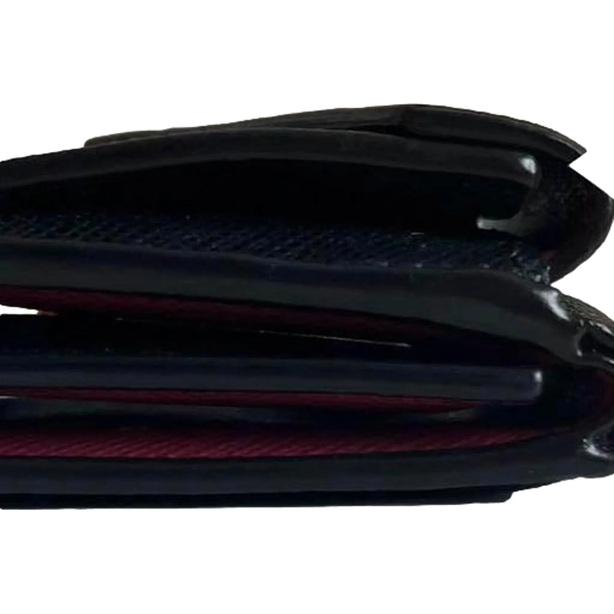 Prada Saffiano Metal Tri-Fold Envelope Card Holder Wallet Nero Black and Pink