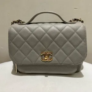 Preloved Chanel Affinity Medium Gray Caviar Leather Shoulder Bag