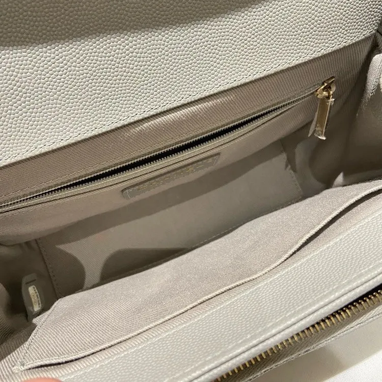 Preloved Chanel Affinity Medium Gray Caviar Leather Shoulder Bag
