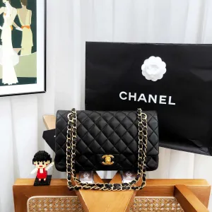 Preloved Chanel CF Black Quilted Leather Shoulder Bag