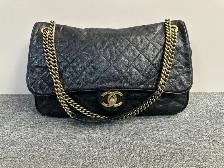 Preloved Chanel Classic Black Quilted Shoulder Bag