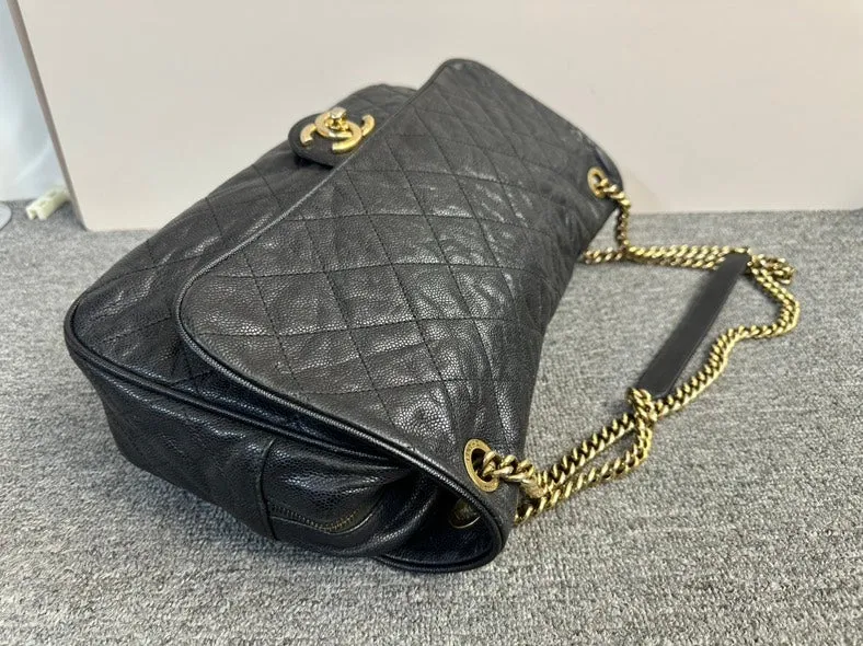 Preloved Chanel Classic Black Quilted Shoulder Bag