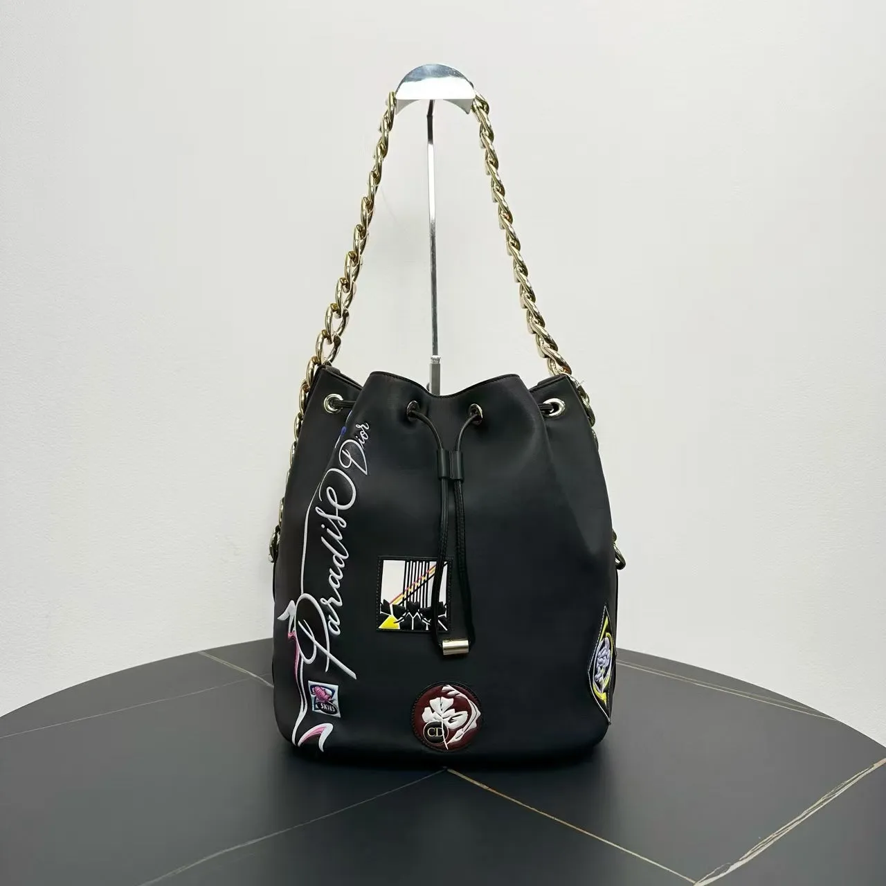 Preloved Dior Bucket Bag Black Tote