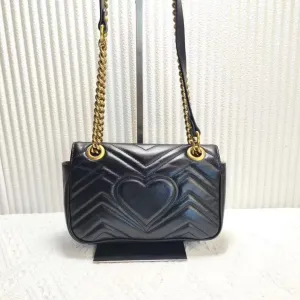 Preloved Gucci GG Marmont Black Matelassé Leather Shoulder Bag