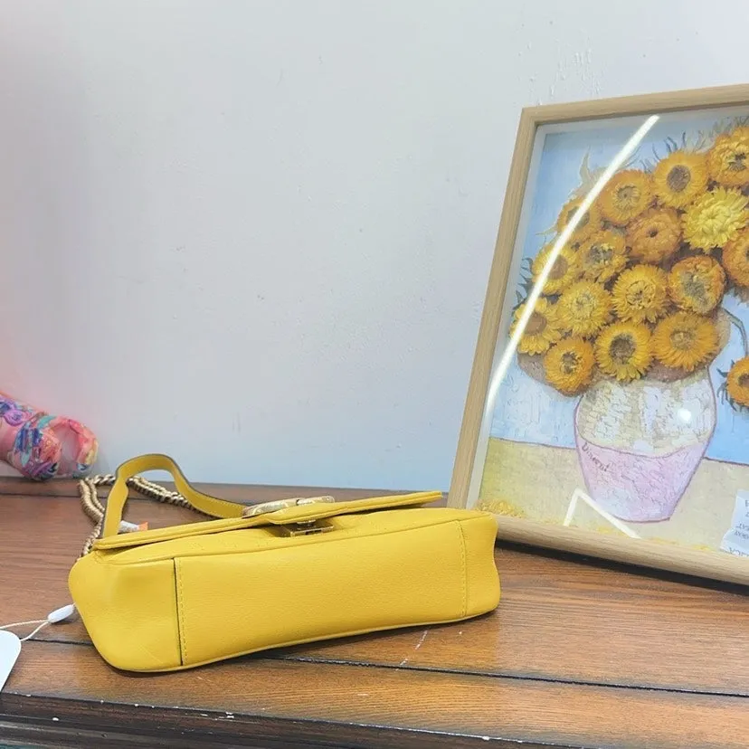 Preloved Gucci GG Marmont Shoulder Bag Yellow Leather Medium