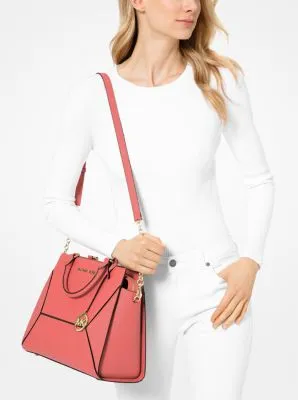 Prism Large Saffiano Leather Satchel