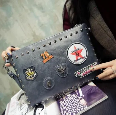 Pu leather  fashion  envelope package Clutch