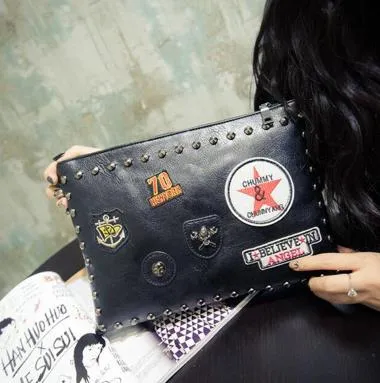 Pu leather  fashion  envelope package Clutch
