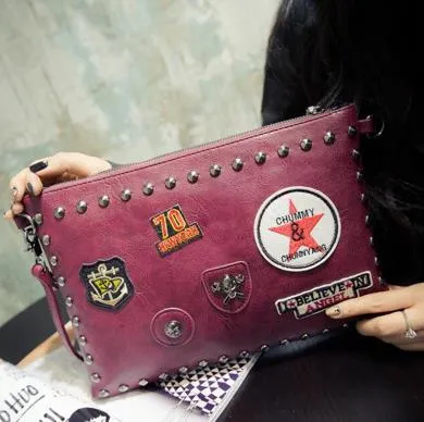 Pu leather  fashion  envelope package Clutch